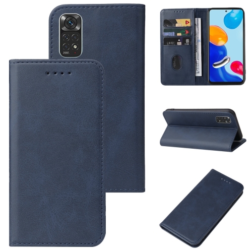 

For Xiaomi Redmi Note 11 Global Magnetic Closure Leather Phone Case(Blue)