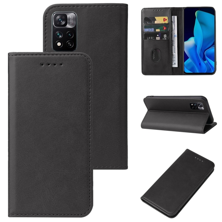 

For Xiaomi Mi 11i HyperCharge Magnetic Closure Leather Phone Case(Black)
