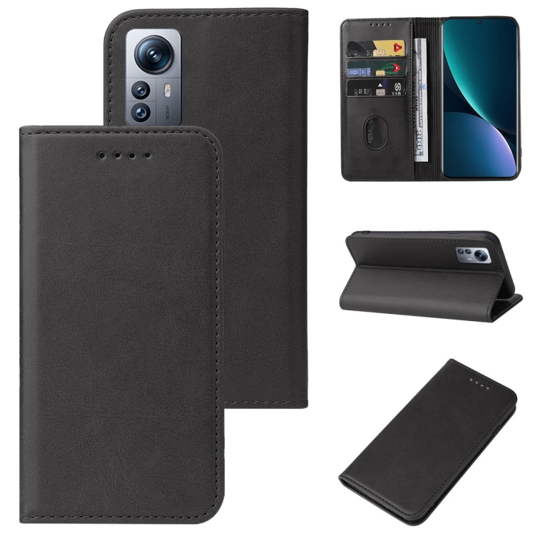 

For Xiaomi 12 Pro Dimensity Magnetic Closure Leather Phone Case(Black)