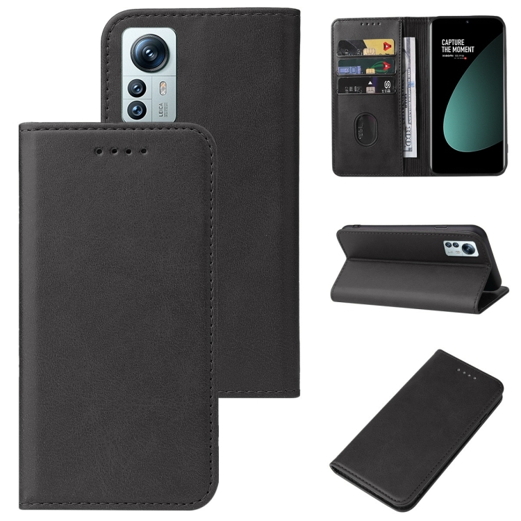 

For Xiaomi 12S Pro Magnetic Closure Leather Phone Case(Black)