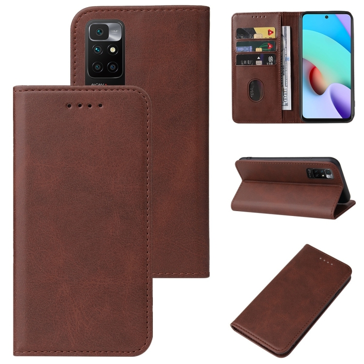

For Xiaomi Redmi 10 2022 Magnetic Closure Leather Phone Case(Brown)