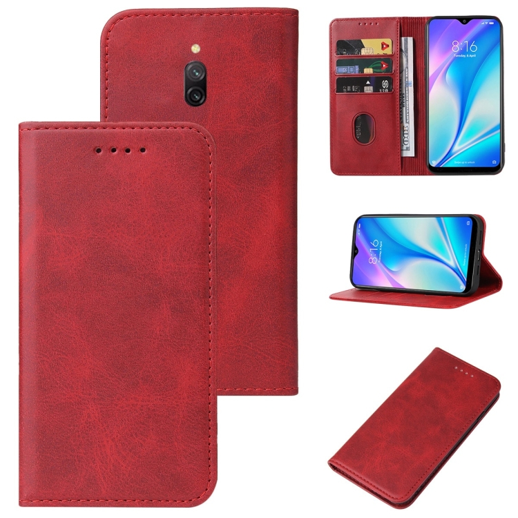 

For Xiaomi Redmi 8A Pro Magnetic Closure Leather Phone Case(Red)