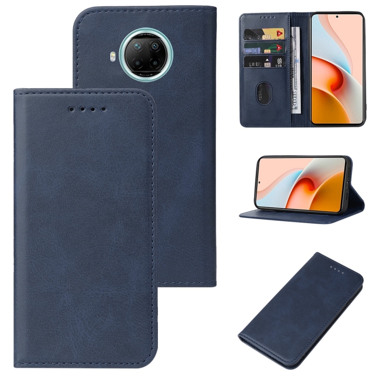 

For Xiaomi Mi 10T Lite 5G Magnetic Closure Leather Phone Case(Blue)