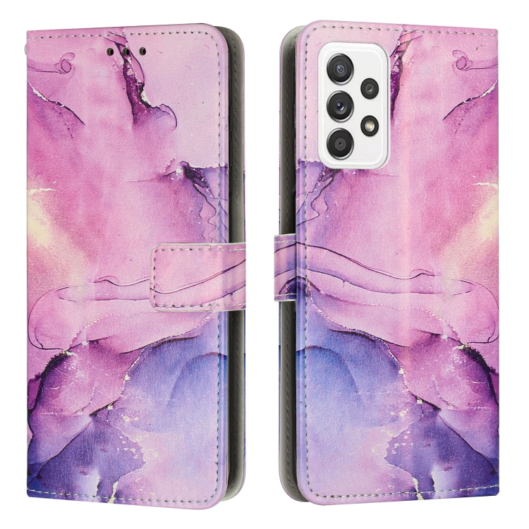 

For Samsung Galaxy A33 5G Painted Marble Pattern Leather Phone Case(Purple)