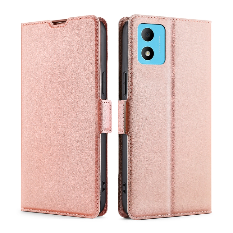 

For TCL 305i Ultra-thin Voltage Side Buckle Horizontal Flip Leather Phone Case(Rose Gold)