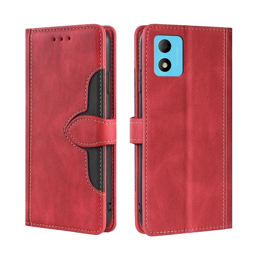 

For TCL 305i Skin Feel Magnetic Buckle Leather Phone Case(Red)