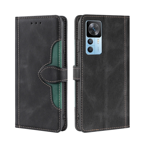 

For Xiaomi Redmi K50 Ultra/Xiaomi 12T/Xiaomi 12T Pro Skin Feel Magnetic Buckle Leather Phone Case(Black)