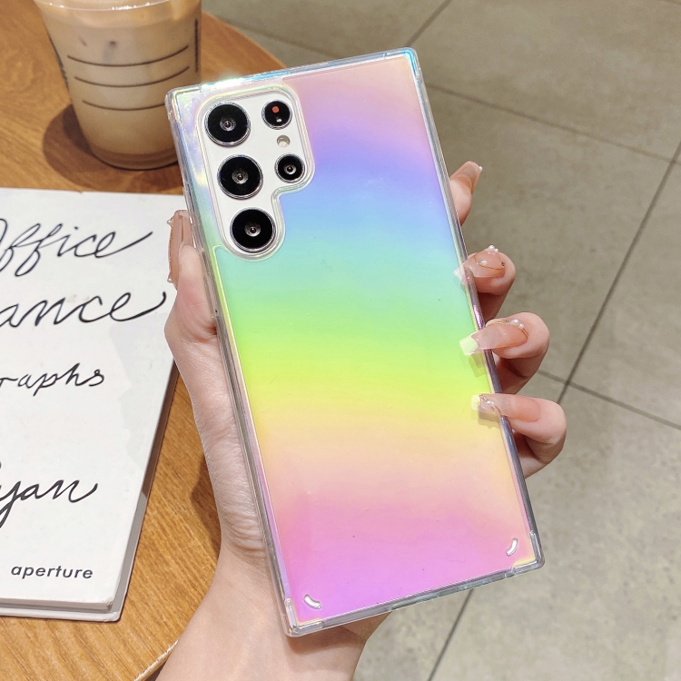 

For Samsung Galaxy S22 Ultra 5G Color Plating Acrylic + TPU Phone Case(Rainbow)