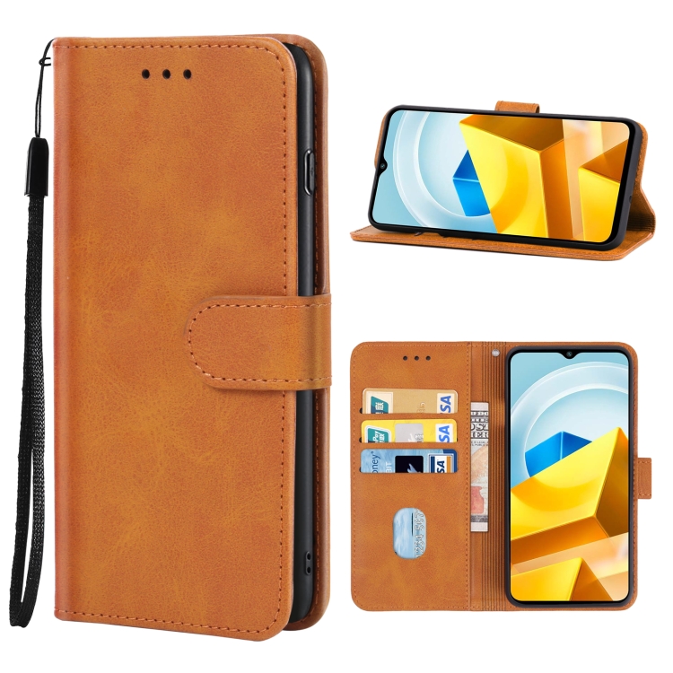 

For Xiaomi Poco M5 Leather Phone Case(Brown)
