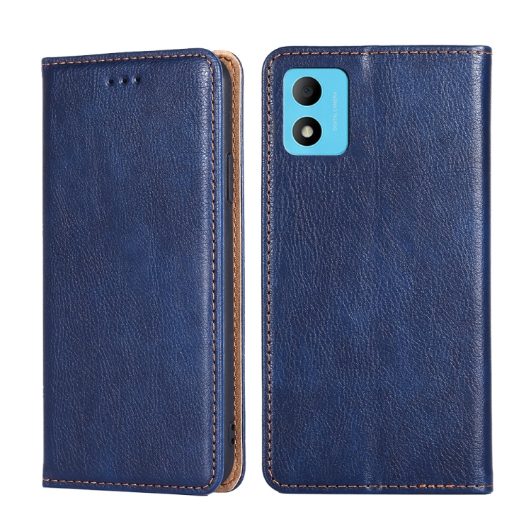 

For TCL 305i Gloss Oil Solid Color Magnetic Leather Phone Case(Blue)