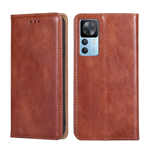 

For Xiaomi Redmi K50 Ultra Gloss Oil Solid Color Magnetic Leather Phone Case(Brown)