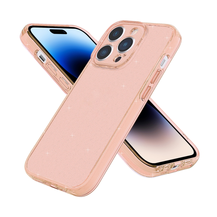 

For iPhone 14 Pro Max Fine Hole Phone Case (Shining Gold)