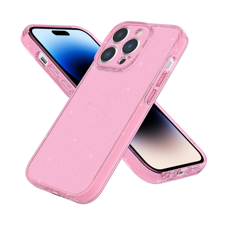 

For iPhone 14 Pro Fine Hole Phone Case(Shining Pink)