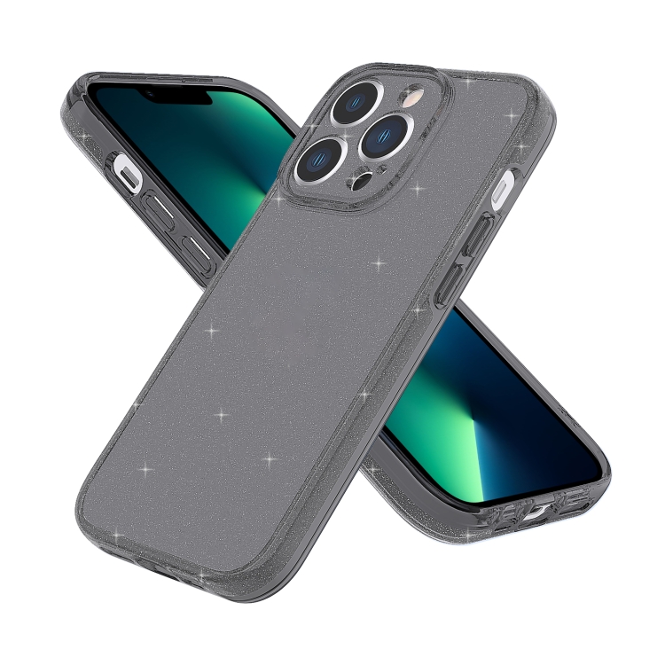 

For iPhone 13 Pro Max Fine Hole Phone Case (Shining Black)