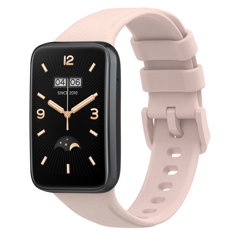 For Xiaomi Mi Band Pro Litchi Texture Leather Watch Band(Pink)