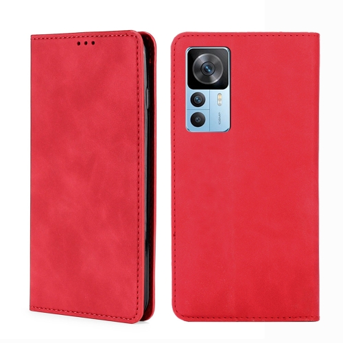 

For Xiaomi Redmi K50 Ultra/Xiaomi 12T/Xiaomi 12T Pro Skin Feel Magnetic Horizontal Flip Leather Phone Case(Red)