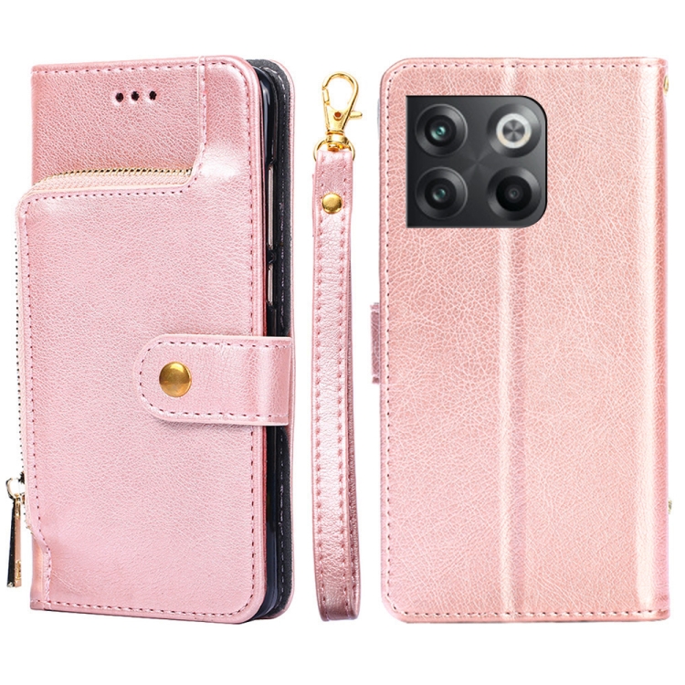 

For OnePlus Ace Pro 5G Zipper Bag Leather Phone Case(Rose Gold)
