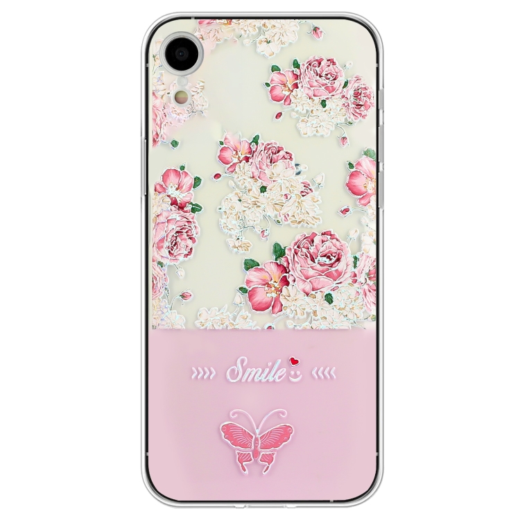 

Bronzing Butterfly Flower TPU Phone Case For iPhone XR(Peony)