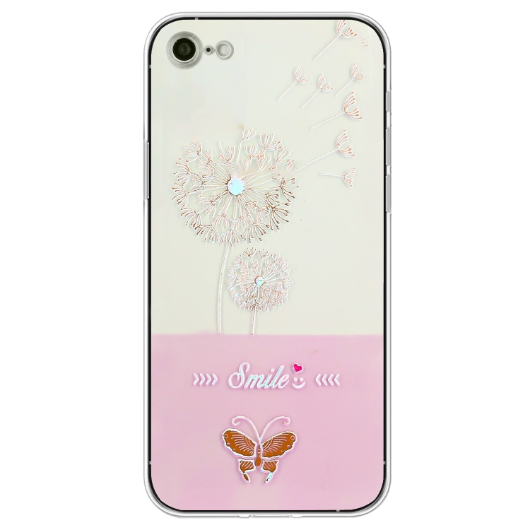 

For iPhone SE 2022 / SE 2020 / 8 / 7 Bronzing Butterfly Flower TPU Phone Case(Dandelions)
