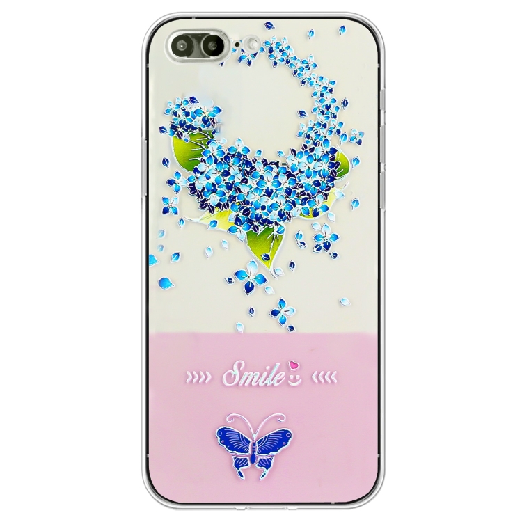 

Bronzing Butterfly Flower TPU Phone Case For iPhone 8 Plus / 7 Plus(Hydrangea)