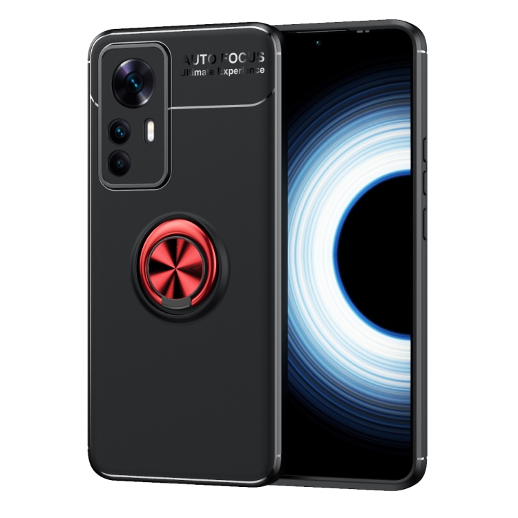 

For Xiaomi Redmi K50 Ultra / 12T / 12T Pro Metal Ring Holder TPU Phone Case(Black+Red)
