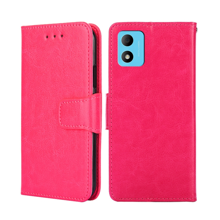 

For TCL 305i Crystal Texture Horizontal Flip Leather Phone Case(Rose Red)