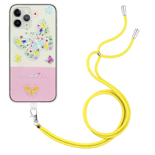 

Bronzing Butterfly Flower TPU Phone Case with Lanyard For iPhone 11 Pro(Colorful Butterfly)