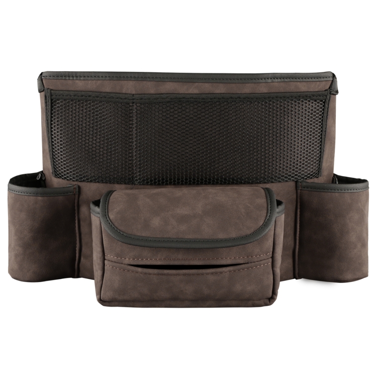 

2 PCS Car Center Console Hanging Bag Sheepskin Leather Storage Bag(Brown)