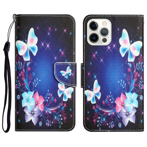 

Colored Drawing Leather Phone Case For iPhone 12 / 12 Pro(Butterfly)