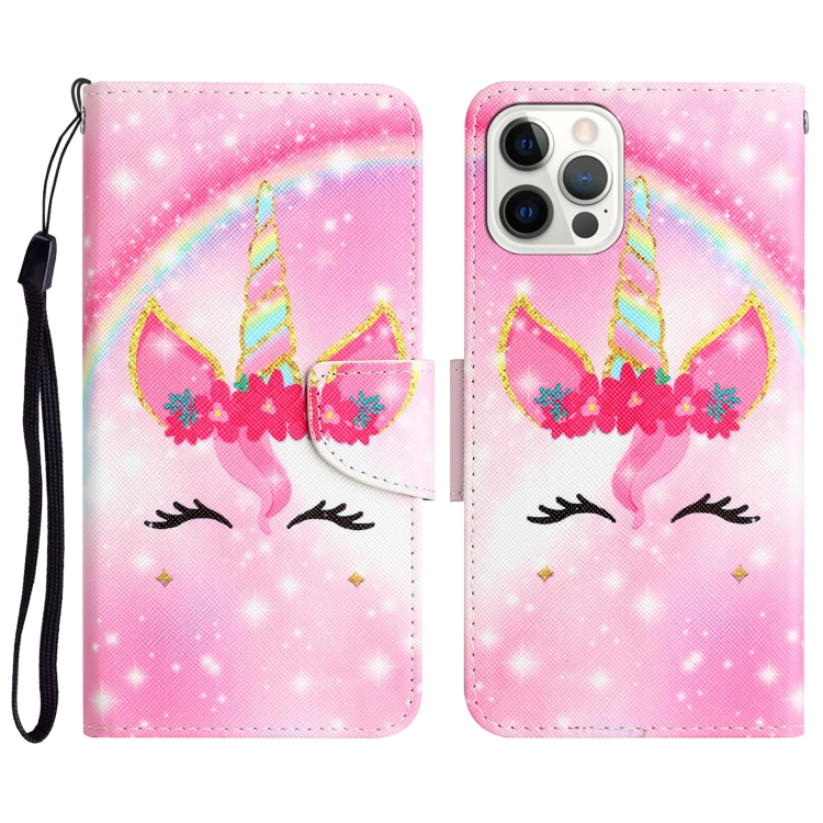 

Colored Drawing Leather Phone Case For iPhone 11 Pro Max(Unicorn)