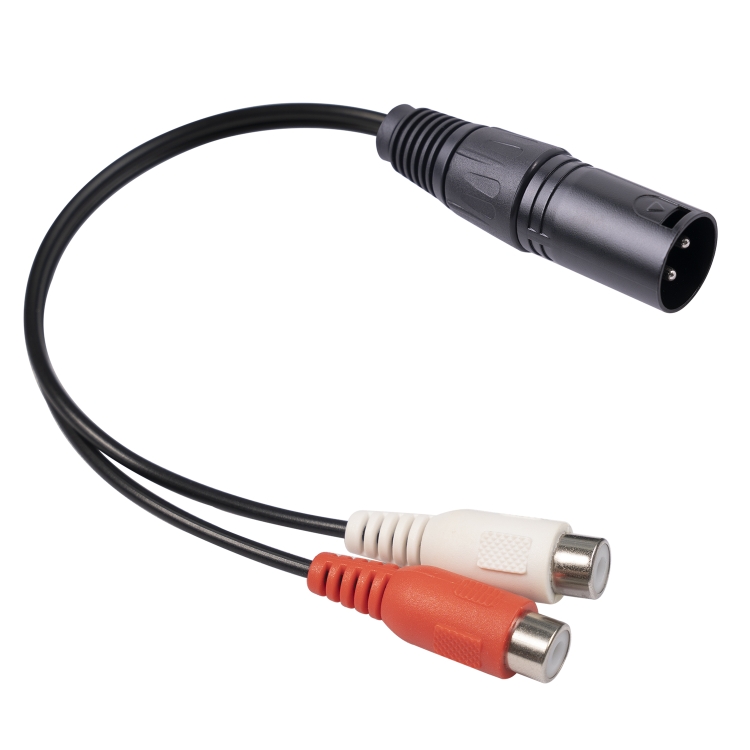 

3713 3pin XLR Male to 2 x RCA Female Audio Cable, Length: 20cm