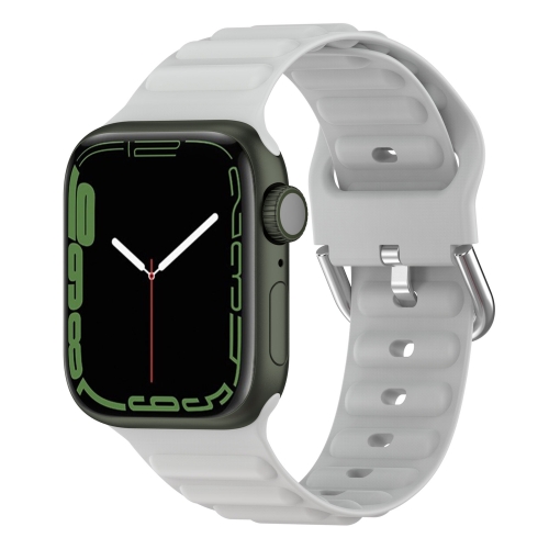 

Ocean Ripple Watch Band For Apple Watch Series 8&7 45mm / SE 2&6&SE&5&4 44mm(Light Grey)