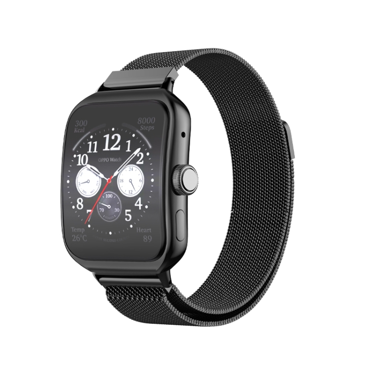 

For OPPO Watch 3 Pro Milanese Stainless Steel Metal Watch Band(Black)