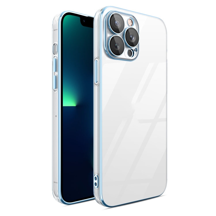 

For iPhone 11 Electroplating TPU Transparent Phone Case (Blue)