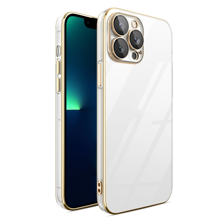 

For iPhone 13 Pro Max Electroplating TPU Transparent Phone Case (Gold)