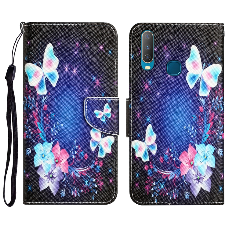 

For vivo Y17 / Y12 Colored Drawing Leather Phone Case(Butterfly)