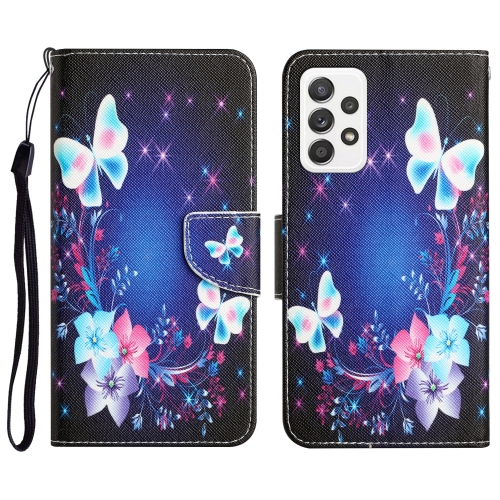 

For Samsung Galaxy A53 5G Colored Drawing Leather Phone Case(Butterfly)