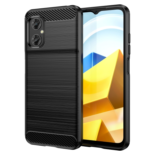 

For Xiaomi Poco M5 4G Brushed Texture Carbon Fiber TPU Case(Black)