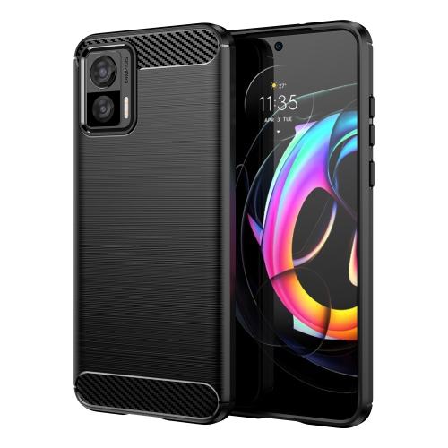 

For Motorola Edge 30 Fusion Brushed Texture Carbon Fiber TPU Case(Black)