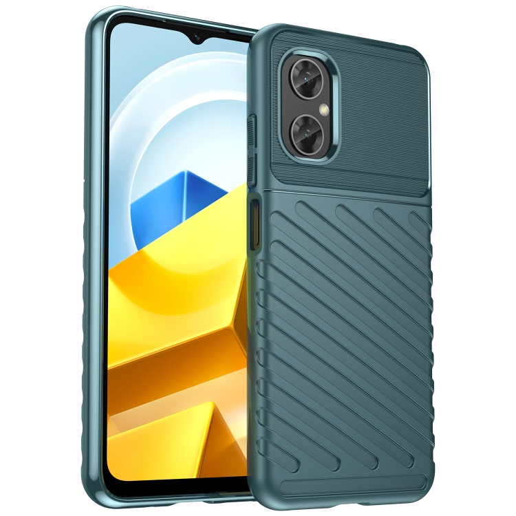 

For Xiaomi Poco M5 4G Thunderbolt Shockproof TPU Protective Soft Phone Case(Green)