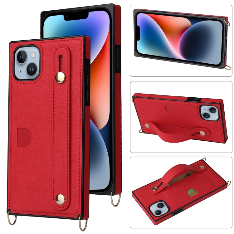 

Crossbody Lanyard Shockproof Protective Phone Case For iPhone 14 Plus(Red)