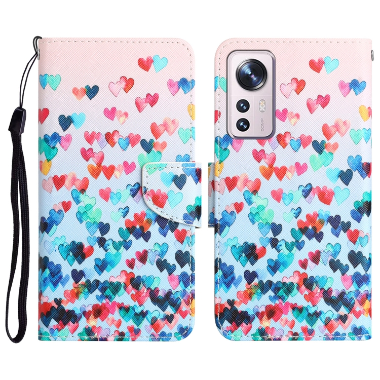 

For Xiaomi 12 Lite Colored Drawing Leather Phone Case(Heart)