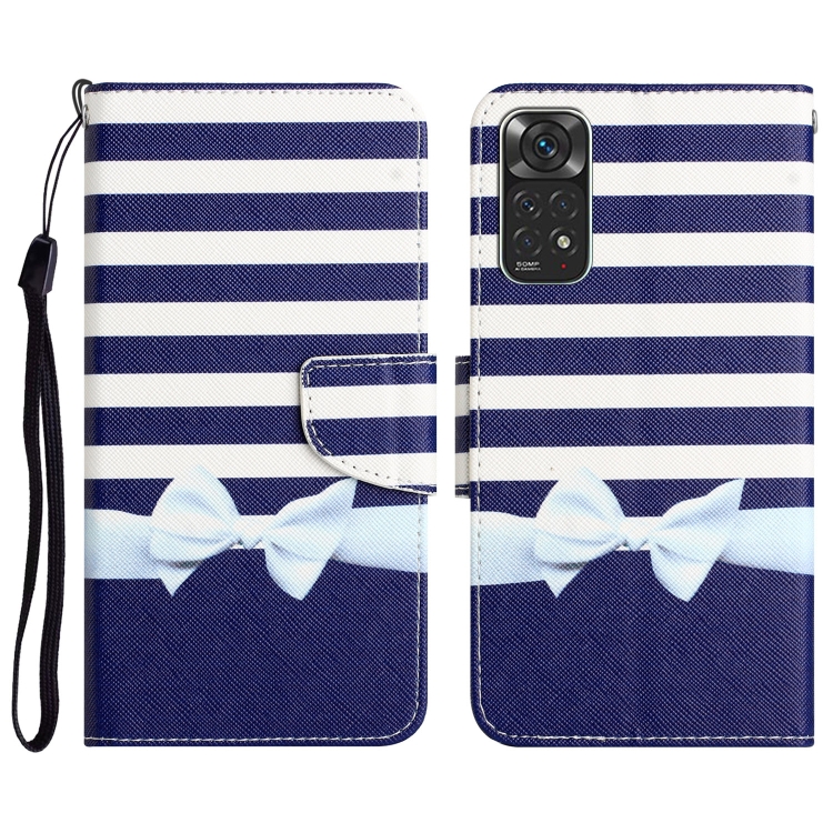 

For Xiaomi Redmi Note 11 Global Colored Drawing Leather Phone Case(Bow Knot)