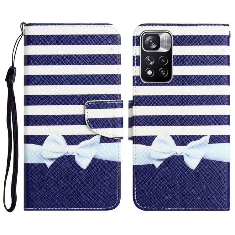 

For Xiaomi Redmi Note 11 Pro 5G Colored Drawing Leather Phone Case(Bow Knot)