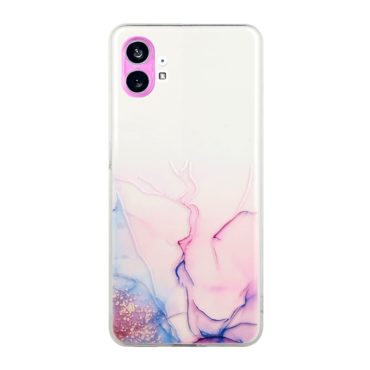 

For Nothing Phone 1 Hollow Marble Pattern TPU Phone Case(Pink)
