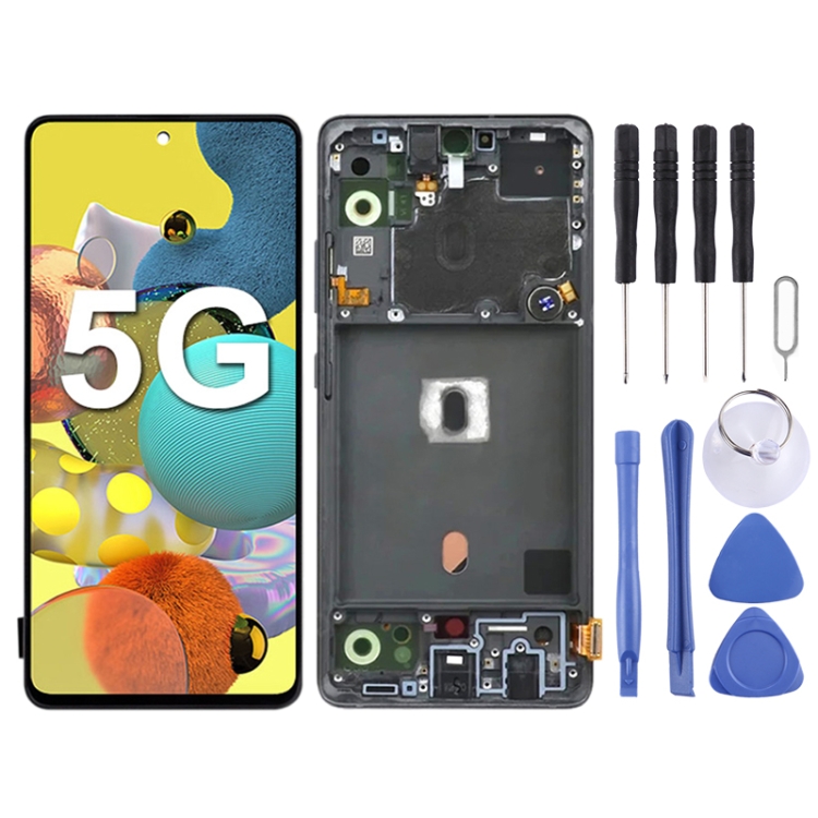 

Original Super AMOLED LCD Screen For Samsung Galaxy A51 5G SM-A516 Digitizer Full Assembly with Frame