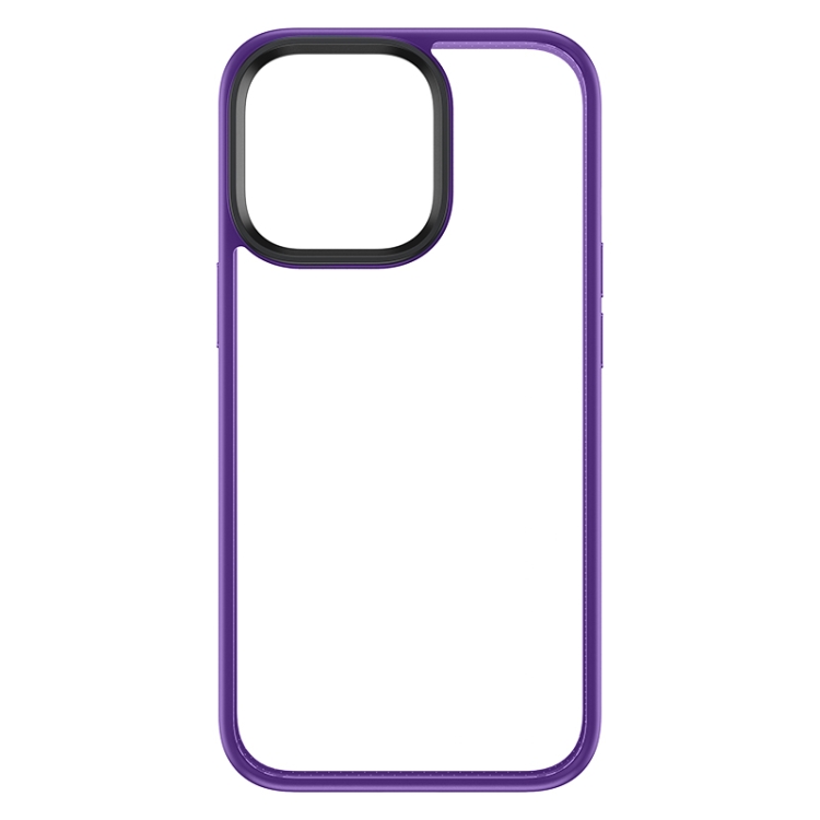 

For iPhone 14 Pro Max ROCK Guard Transparent Phone Case (Purple)