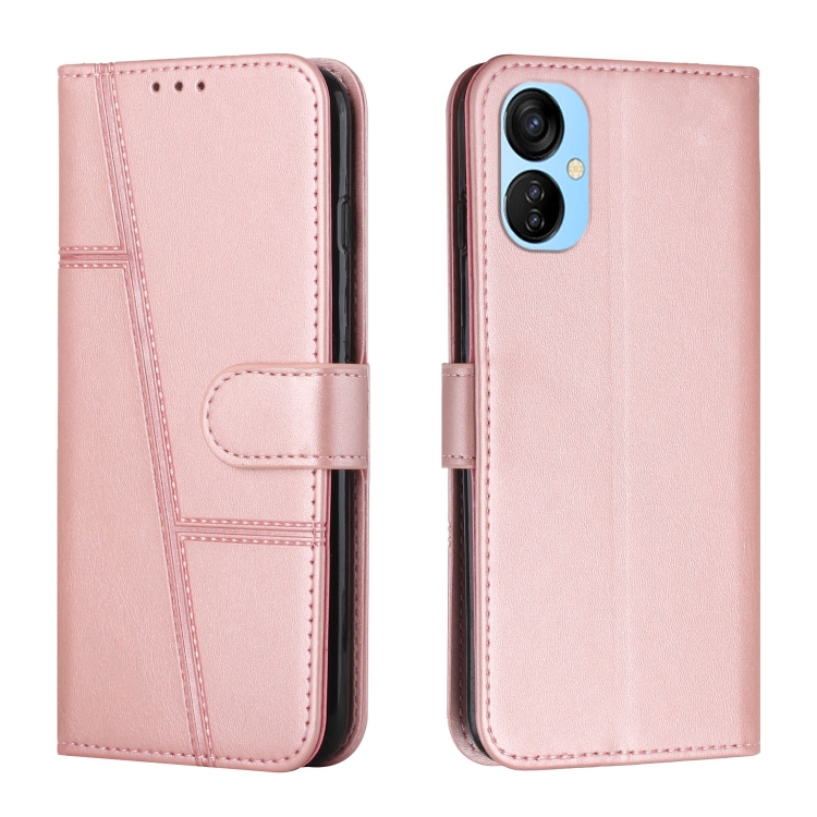 

For Tecno Camon 19 Neo Stitching Calf Texture Buckle Leather Phone Case(Pink)