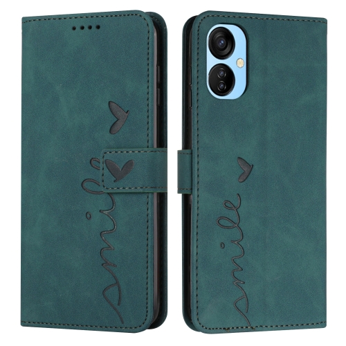 

For Tecno Camon 19 Neo Skin Feel Heart Pattern Leather Phone Case(Green)