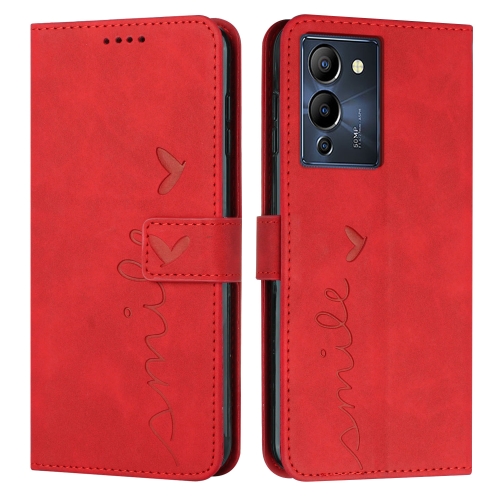 

For Infinix Note 12 G96 Skin Feel Heart Pattern Leather Phone Case(Red)